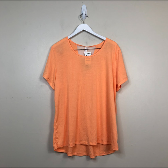 Ideology Women's Mesh-Back Short Sleeve T-Shirts Top Light Orange 2XL, $20 NWT - Picture 3 of 5